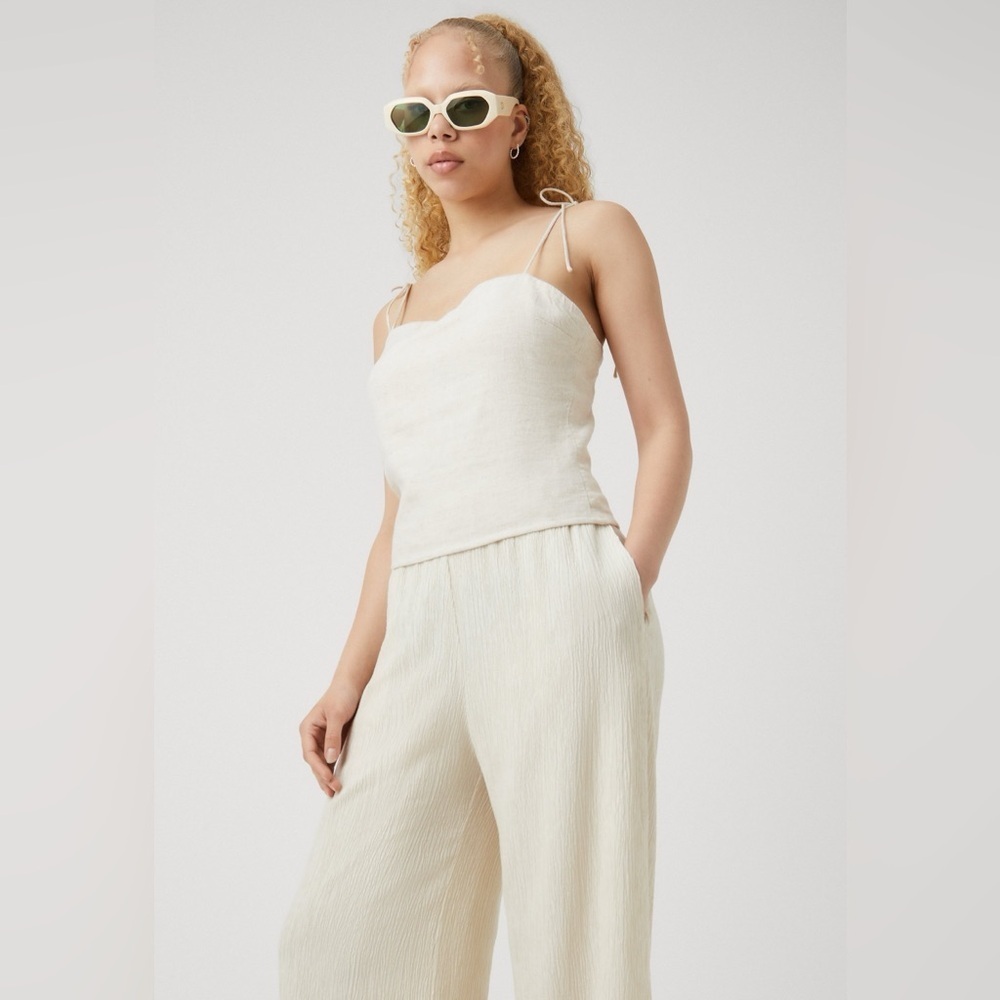 Abercrombie & Fitch Off-White Wide-Leg Pants - Picture 4 of 16